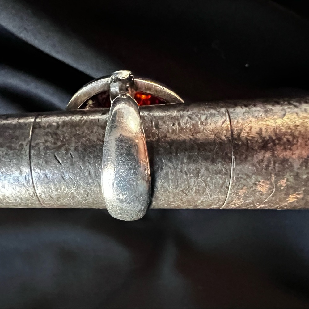 Amber Silver Ring - image 6